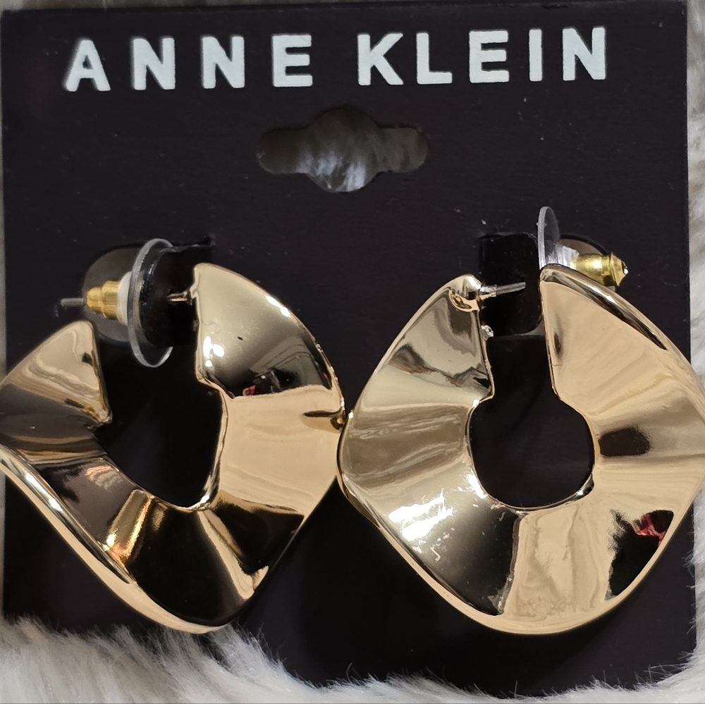 Anne Klein Shiny Gold Statement Earrings